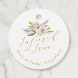 Infusion mit Liebe Citrus & Floral Wedding Monogra Geschenkanhänger