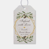 Infusion mit Liebe Olivenöl Brautparty Gefallen Geschenkanhänger (Vorderseite)