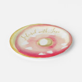 Infusion mit Liebe Pale Pink mattiert donut Pappteller (Schrägansicht)
