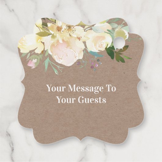 Infusion mit Liebe rustikale Kraft rosa Blumenzehe Geschenkanhänger (Rückseite)