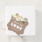 Infusion mit Liebe rustikale Kraft rosa Blumenzehe Geschenkanhänger (Beispiel)