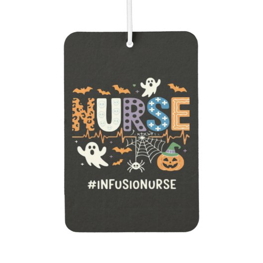 Infusion Nurse Nursing Stethoscope Halloween Essen Autolufterfrischer (Vorderseite)
