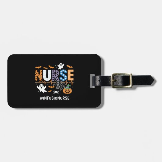 Infusion Nurse Nursing Stethoscope Halloween Essen Gepäckanhänger (Vorderseite horizontal)