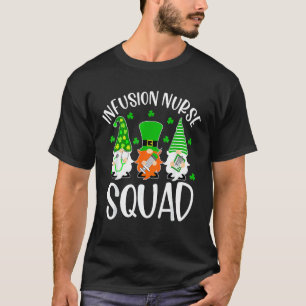Infusion Nurse Squad Pflege St Patrick Day Gnomes T-Shirt