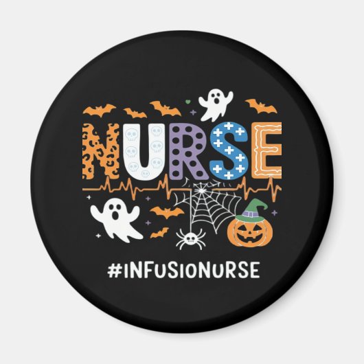 Infusion Nursing Stethoscope Halloween Essen Magnet (Vorne)