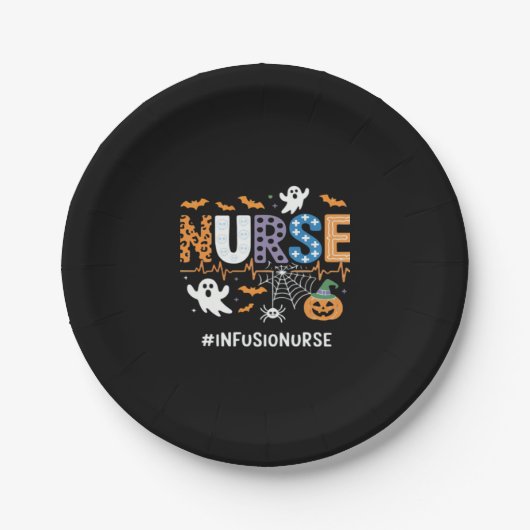 Infusion Nursing Stethoscope Halloween Essen Pappteller (Vorderseite)