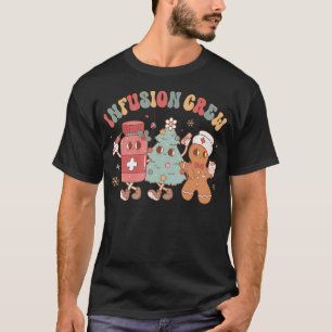 Infusionskrankenschwester-Crew-Tannen-Gingerbread- T-Shirt