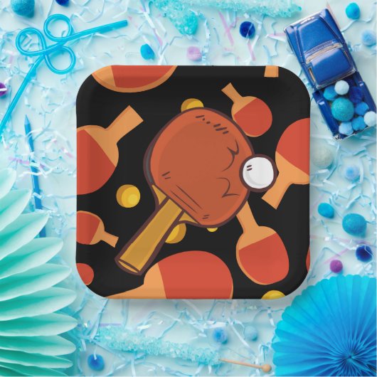 {ing Pong Table Tennis Birthday Party Pappteller (Party)