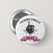 Ing Schließlich Bride Skeleton Hand Halloween Bach Button (Vorne & Hinten)