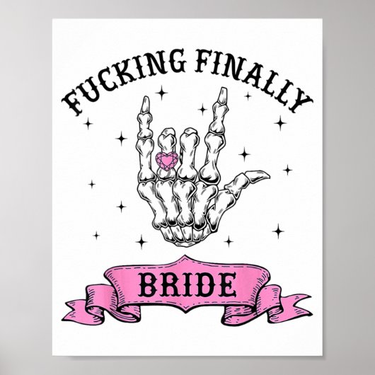 Ing Schließlich Bride Skeleton Ring Finger Bachelo Poster (Vorne)