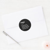 Inga Definition Personalized Name Funny Birthday G Runder Aufkleber (Umschlag)