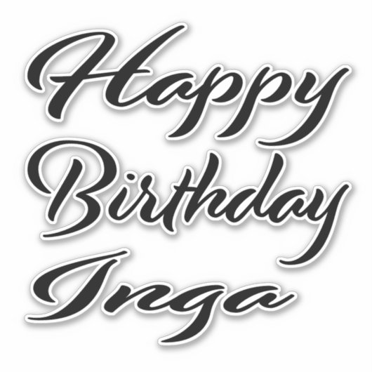 Inga Name Vorname black Sticker Geburtstag (Vorderseite)