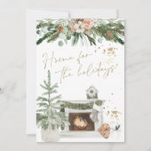 INGE Cosy Fireplace Skandinavien Weihnachtskarte Einladung (Vorderseite)