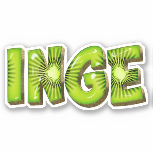 Inge Name Kiwi Design Aufkleber Sticker (Vorderseite)