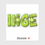 Inge Name Kiwi Design Aufkleber Sticker (Blatt)