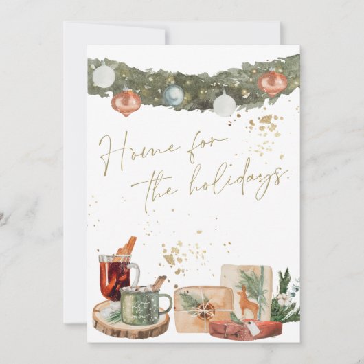 INGE Watercolor Warm Holiday Geschenke Weihnachtsk Einladung (Vorderseite)