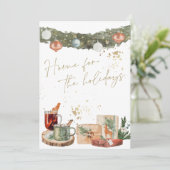 INGE Watercolor Warm Holiday Geschenke Weihnachtsk Einladung (Stehend Vorderseite)