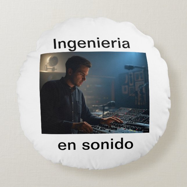 Ingenieria en sonido rundes kissen (Vorderseite)