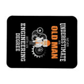 Ingenieur alter Mann mit einem Ingenieurdiplom Magnet (Horizontal)