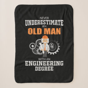 Ingenieur alter Mann mit einem Ingenieurdiplom Sherpadecke