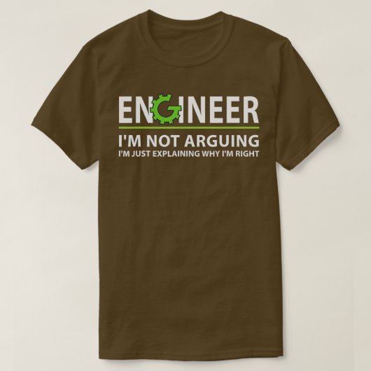 Ingenieur argumentiert nicht für ein lustiges tech T-Shirt (Design vorne)