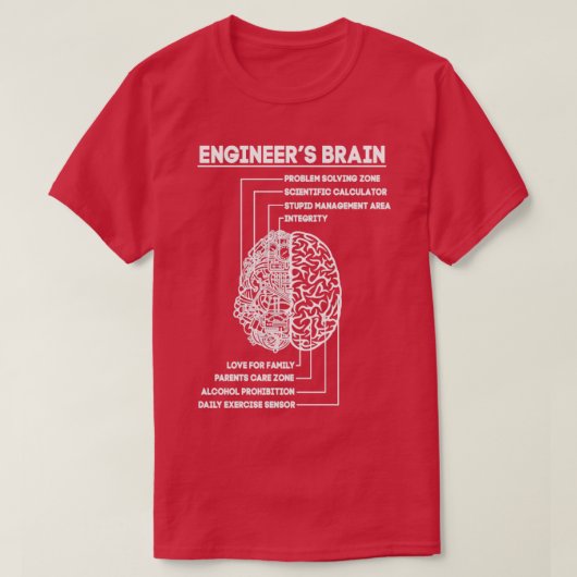 Ingenieur Brain Funny Engineering T-Shirt (Design vorne)