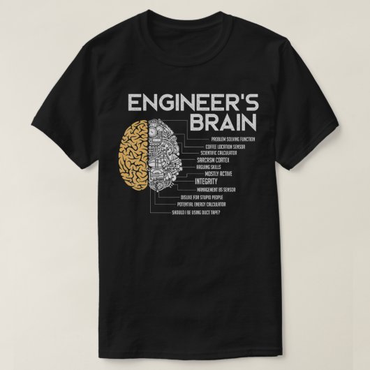 Ingenieur Brain Funny Engineering T-Shirt (Design vorne)