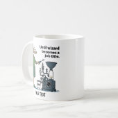 Ingenieur Cartoon Frau Kaffeetasse (Vorderseite Links)