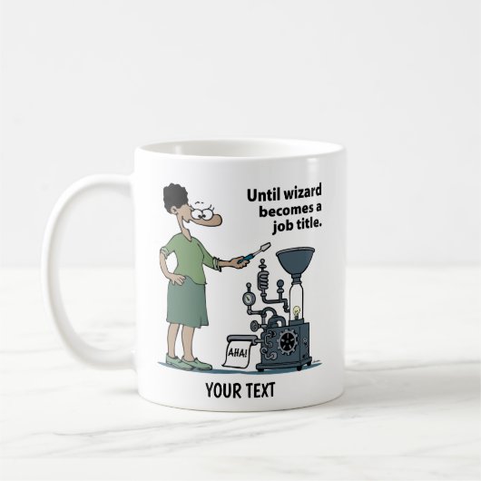 Ingenieur Cartoon Frau Kaffeetasse (Links)
