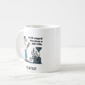Ingenieur Cartoon Mann Kaffeetasse (Vorderseite Links)