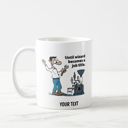 Ingenieur Cartoon Mann Kaffeetasse (Links)