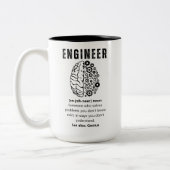 Ingenieur Ernährung Fakten Funny Brain Zweifarbige Tasse (Links)