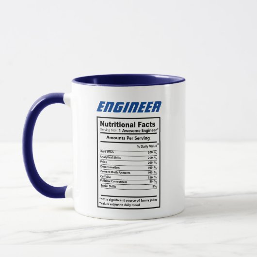 Ingenieur Ernährung Fakten Witze Puns Funny Coffee Tasse (Links)