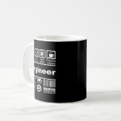 Ingenieur Funny Nutritional Facts for Engineers Kaffeetasse (Vorderseite Links)