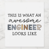 Ingenieur Funny Phantastisch Engineer | Engineerin Weinetikett (Einzelnes Label)