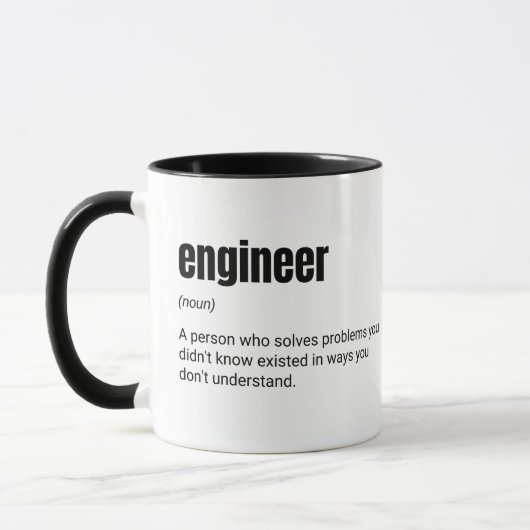 Ingenieur Funny Work Definition Tasse (Links)