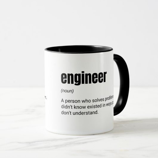 Ingenieur Funny Work Definition Tasse (VorderseiteRechts)