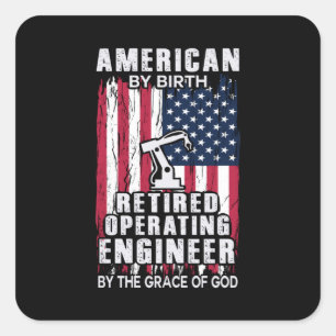 Ingenieur für amerikanisches Nachfahren Quadratischer Aufkleber