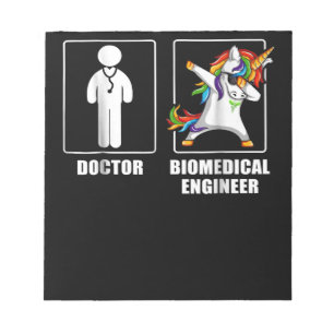 Ingenieur für Biomedizin Unicorn Dabbing Liebhaber Notizblock