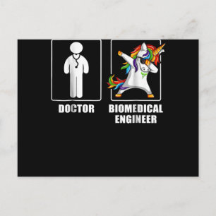 Ingenieur für Biomedizin Unicorn Dabbing Liebhaber Postkarte