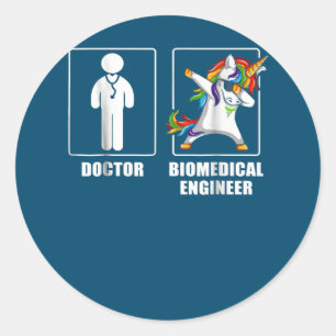 Ingenieur für Biomedizin Unicorn Dabbing Liebhaber Runder Aufkleber