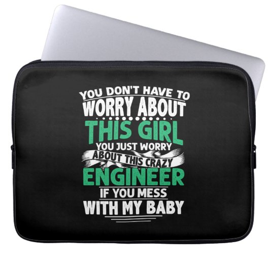 Ingenieur für Mädchen Laptopschutzhülle (Vorderseite)