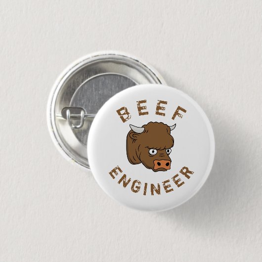 Ingenieur für Rindfleisch Button (Vorne & Hinten)