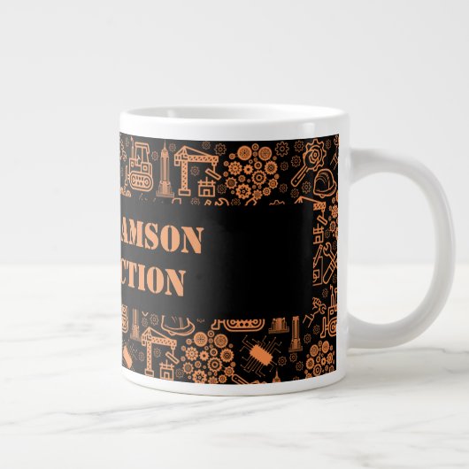 Ingenieur für Schwarz-Braun-Architektur Jumbo-Tasse (Rechts)