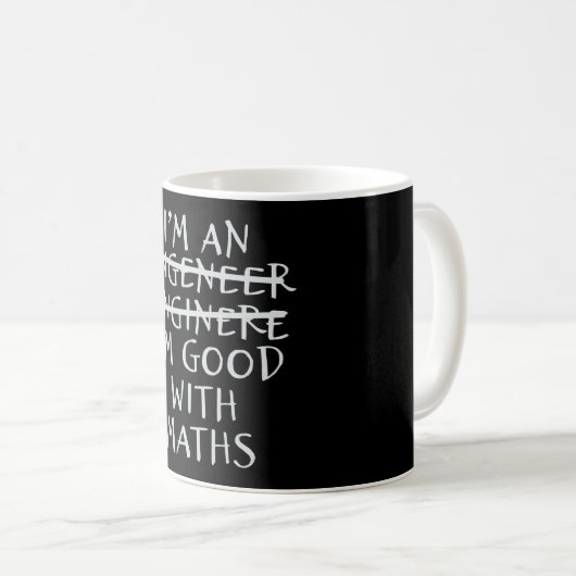Ingenieur gut mit Mathe Funny Engineering Zitate Kaffeetasse (VorderseiteRechts)