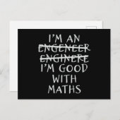 Ingenieur gut mit Mathematik-Funny-Engineering-Zit Postkarte (Vorne/Hinten)
