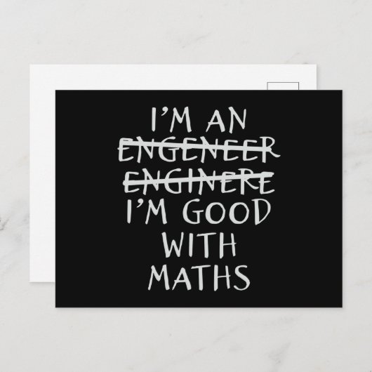 Ingenieur gut mit Mathematik-Funny-Engineering-Zit Postkarte (Vorne/Hinten)