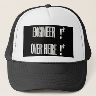 Ingenieur hier drüben Schwarz-weißes Design Truckerkappe