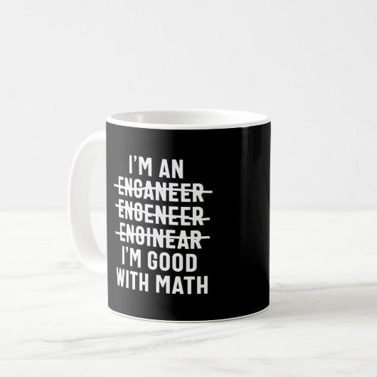 Ingenieur. Ich bin gut mit Mathe Kaffeetasse (Vorderseite Links)