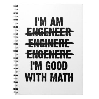 Ingenieur. Ich bin gut mit Mathe Notizblock